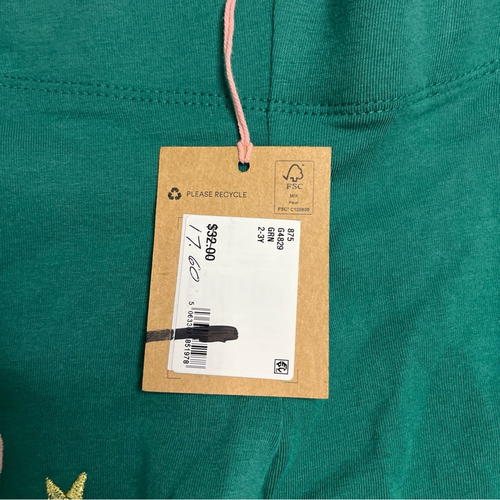 Mini Boden Appliqué Festive Green Mouse Rabbit Guinea Pig Leggings NWT - Picture 6 of 7